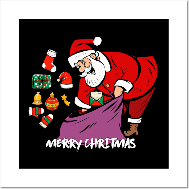 MERRY CHRISTMAS GIFTS Wall Art by AdeShirts